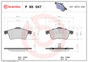 P 85 047 Sada brzdových destiček, kotoučová brzda PRIME LINE BREMBO