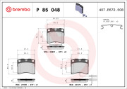 P 85 048 Sada brzdových destiček, kotoučová brzda PRIME LINE BREMBO