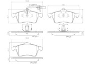 P85049N Sada brzdových destiček, kotoučová brzda BREMBO NAO LINE, DIRECTIONAL BRAKE PADS BREMBO