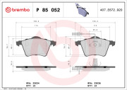 P 85 052 Sada brzdových destiček, kotoučová brzda PRIME LINE BREMBO