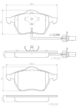 P85060N Sada brzdových destiček, kotoučová brzda PRIME LINE - Ceramic BREMBO