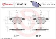 P85061N Sada brzdových destiček, kotoučová brzda PRIME LINE - Ceramic BREMBO