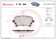 P 85 064 Sada brzdových destiček, kotoučová brzda PRIME LINE BREMBO