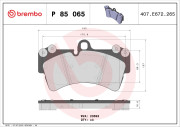 P 85 065 Sada brzdových destiček, kotoučová brzda PRIME LINE BREMBO