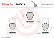 P85067N Sada brzdových destiček, kotoučová brzda PRIME LINE - Ceramic BREMBO