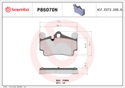 P85070N Sada brzdových destiček, kotoučová brzda PRIME LINE - Ceramic BREMBO