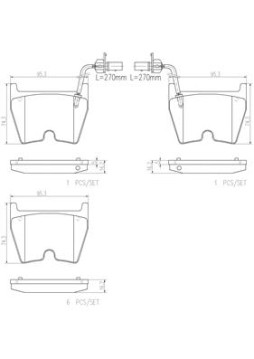 P85078N Sada brzdových destiček, kotoučová brzda BREMBO NAO LINE BREMBO