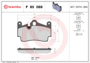 P 85 088 Sada brzdových destiček, kotoučová brzda PRIME LINE BREMBO