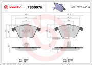 P85097N BREMBO sada brzdových platničiek kotúčovej brzdy P85097N BREMBO