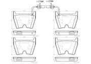 P85132N Sada brzdových destiček, kotoučová brzda BREMBO NAO LINE, DIRECTIONAL BRAKE PADS BREMBO