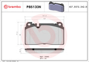 P85133N Sada brzdových destiček, kotoučová brzda BREMBO NAO LINE BREMBO