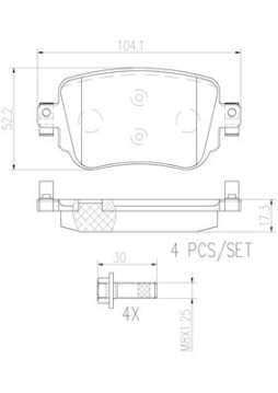 P85140N Sada brzdových destiček, kotoučová brzda PRIME LINE - Ceramic BREMBO