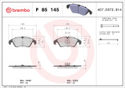 P 85 145 Sada brzdových destiček, kotoučová brzda PRIME LINE BREMBO