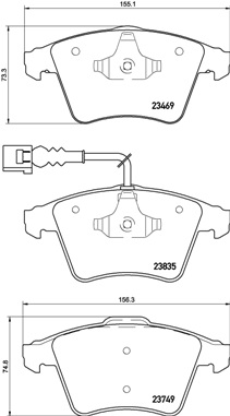 P85149N Sada brzdových destiček, kotoučová brzda BREMBO NAO LINE, DIRECTIONAL BRAKE PADS BREMBO