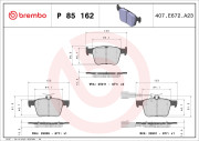 P 85 162 Sada brzdových destiček, kotoučová brzda PRIME LINE BREMBO
