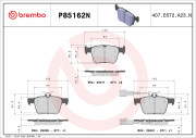 P85162N Sada brzdových destiček, kotoučová brzda BREMBO NAO LINE BREMBO