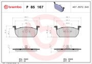 P 85 167 Sada brzdových destiček, kotoučová brzda PRIME LINE BREMBO