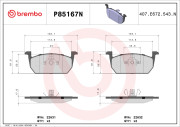 P85167N Sada brzdových destiček, kotoučová brzda PRIME LINE - Ceramic BREMBO