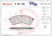 P 85 168 Sada brzdových destiček, kotoučová brzda PRIME LINE BREMBO