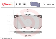 P 85 175 Sada brzdových destiček, kotoučová brzda PRIME LINE BREMBO