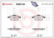 P86014N Sada brzdových destiček, kotoučová brzda PRIME LINE - Ceramic BREMBO