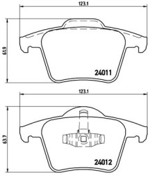 P 86 019 Sada brzdových destiček, kotoučová brzda PRIME LINE BREMBO