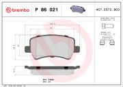 P 86 021 Sada brzdových destiček, kotoučová brzda PRIME LINE BREMBO