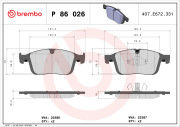 P 86 026 Sada brzdových destiček, kotoučová brzda PRIME LINE BREMBO