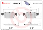 P86027N Sada brzdových destiček, kotoučová brzda BREMBO NAO LINE BREMBO