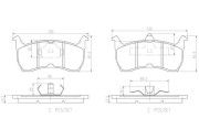 P99009N Sada brzdových destiček, kotoučová brzda BREMBO NAO LINE BREMBO