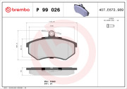 P 99 026 Sada brzdových destiček, kotoučová brzda PRIME LINE BREMBO