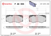 P A6 005 Sada brzdových destiček, kotoučová brzda PRIME LINE BREMBO