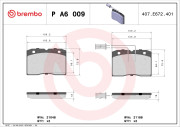 P A6 009 Sada brzdových destiček, kotoučová brzda PRIME LINE BREMBO