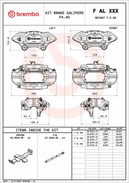 F AL D32 BREMBO sada brzd. strmeňov pre nápravu F AL D32 BREMBO