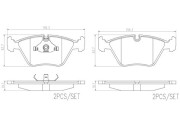 P06012N Sada brzdových destiček, kotoučová brzda BREMBO NAO LINE BREMBO