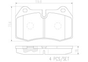 P06018N Sada brzdových destiček, kotoučová brzda BREMBO NAO LINE BREMBO