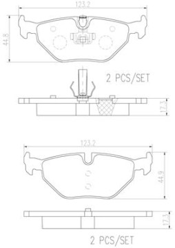 P06025N Sada brzdových destiček, kotoučová brzda BREMBO NAO LINE BREMBO