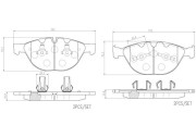 P06047N Sada brzdových destiček, kotoučová brzda BREMBO NAO LINE BREMBO