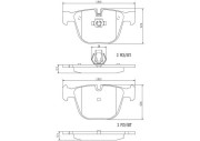 P06050N Sada brzdových destiček, kotoučová brzda BREMBO NAO LINE BREMBO