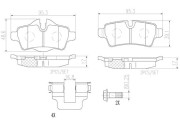 P06052N Sada brzdových destiček, kotoučová brzda BREMBO NAO LINE BREMBO