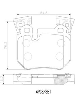 P06059N Sada brzdových destiček, kotoučová brzda BREMBO NAO LINE BREMBO