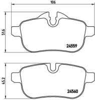 P 06 062 Sada brzdových destiček, kotoučová brzda PRIME LINE BREMBO