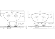 P06066N Sada brzdových destiček, kotoučová brzda BREMBO NAO LINE BREMBO