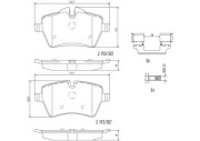 P06086N Sada brzdových destiček, kotoučová brzda BREMBO NAO LINE BREMBO