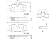 P06090N Sada brzdových destiček, kotoučová brzda BREMBO NAO LINE BREMBO