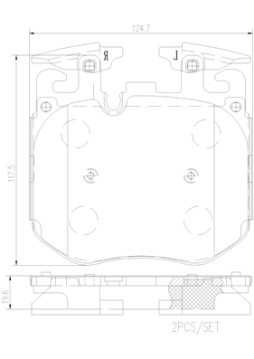 P06016N Sada brzdových destiček, kotoučová brzda BREMBO NAO LINE BREMBO