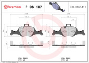 P 06 107 BREMBO sada brzdových platničiek kotúčovej brzdy P 06 107 BREMBO