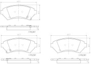 P07006N Sada brzdových destiček, kotoučová brzda BREMBO NAO LINE BREMBO