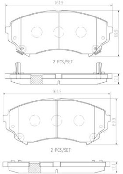 P09018N Sada brzdových destiček, kotoučová brzda PRIME LINE - Ceramic BREMBO