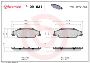 P 09 031 BREMBO sada brzdových platničiek kotúčovej brzdy P 09 031 BREMBO